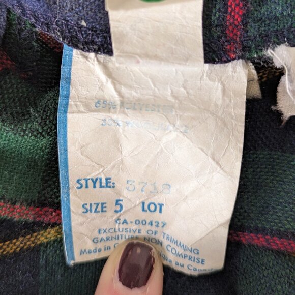 87 Vintage High waisted stripe skirt wool and polyester - Picture 10 of 11